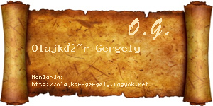 Olajkár Gergely névjegykártya